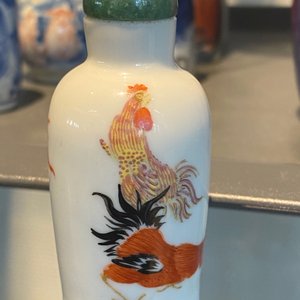 Five Chinese blue and white, iron- and copper-red snuff bottles, 19th C. — photo 32