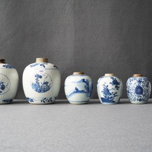 Five Chinese blue and white jars, Kangxi — 照片 8