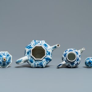 Five Chinese blue and white 'Long Eliza' teapots, Kangxi — 照片 6