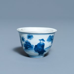 Five Chinese blue and white nesting bowls, Chenghua mark, Transitional period — 照片 3