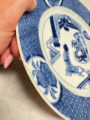 Five Chinese blue and white plates with narrative design, Chenghua mark, 19th C. — photo 16