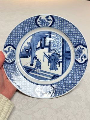 Five Chinese blue and white plates with narrative design, Chenghua mark, 19th C. — photo 2