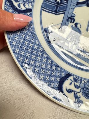 Five Chinese blue and white plates with narrative design, Chenghua mark, 19th C. — photo 3