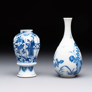 Five Chinese blue and white vases, jade 玉 marks, Kangxi and later — 照片 11