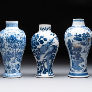 Five Chinese blue and white vases, Kangxi/Qianlong — 照片 2