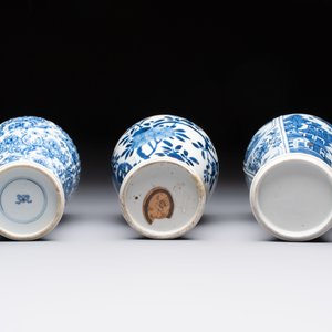 Five Chinese blue and white vases, Kangxi/Qianlong — 照片 7