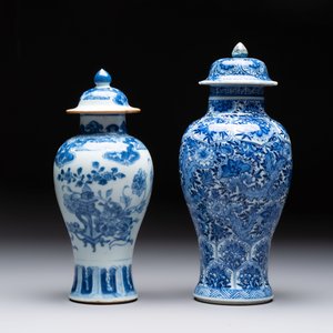 Five Chinese blue and white vases, Kangxi/Qianlong — 照片 10