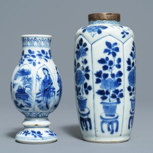 Five Chinese blue and white vases, Kangxi — 照片 4
