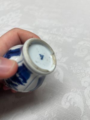 Five Chinese blue and white wares, three silver-mounted, Kangxi — photo 26