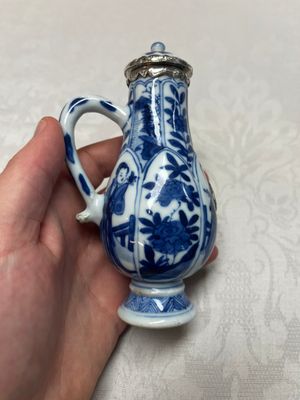 Five Chinese blue and white wares, three silver-mounted, Kangxi — photo 3