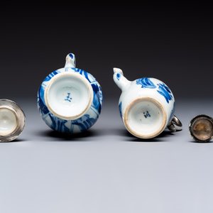 Five Chinese blue and white wares, three silver-mounted, Kangxi — photo 13