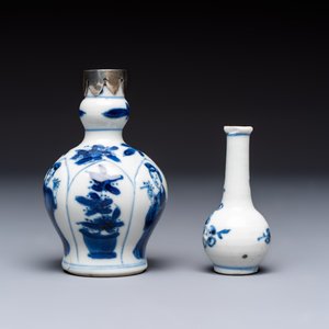 Five Chinese blue and white wares, three silver-mounted, Kangxi — photo 3