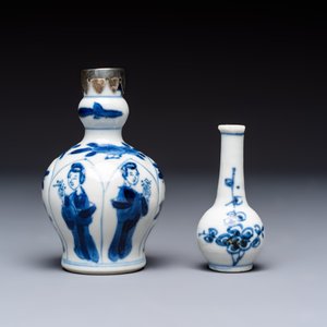 Five Chinese blue and white wares, three silver-mounted, Kangxi — photo 4