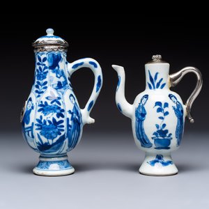 Five Chinese blue and white wares, three silver-mounted, Kangxi — photo 8