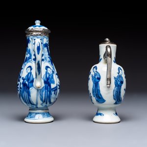 Five Chinese blue and white wares, three silver-mounted, Kangxi — photo 9