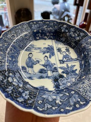 Five Chinese blue and white 'Xi Xiang Ji' plates, Qianlong — foto 17
