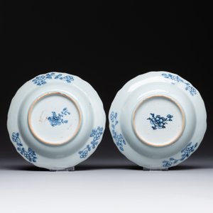 Five Chinese blue and white 'Xi Xiang Ji' plates, Qianlong — foto 5