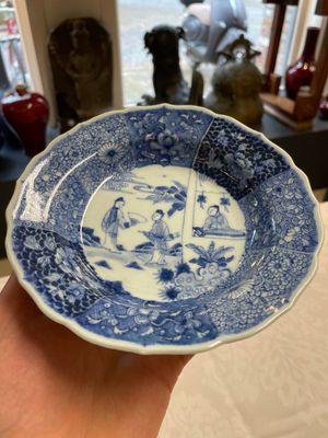Five Chinese blue and white 'Xi Xiang Ji' plates, Qianlong — photo 11
