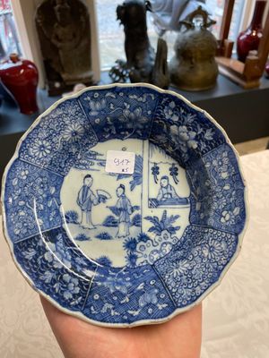 Five Chinese blue and white 'Xi Xiang Ji' plates, Qianlong — photo 13