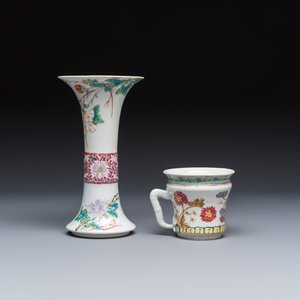 Five Chinese blue, white and famille rose wares — photo 12