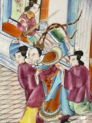Five Chinese Canton famille rose plates with narrative design, 19th C. — photo 14