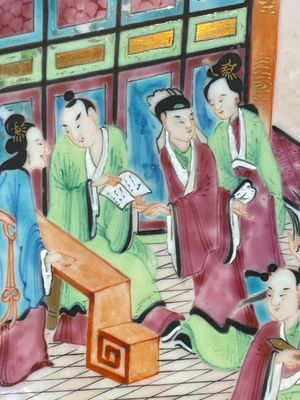 Five Chinese Canton famille rose plates with narrative design, 19th C. — photo 19