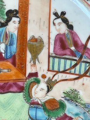 Five Chinese Canton famille rose plates with narrative design, 19th C. — photo 27