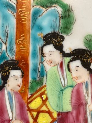 Five Chinese Canton famille rose plates with narrative design, 19th C. — photo 4