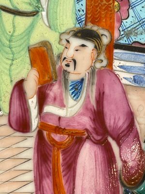 Five Chinese Canton famille rose plates with narrative design, 19th C. — photo 9