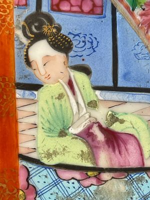 Five Chinese Canton famille rose plates with narrative design, 19th C. — photo 10