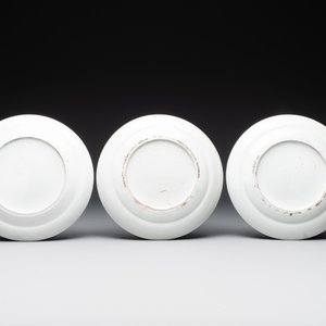 Five Chinese Canton famille rose plates with narrative design, 19th C. — photo 3
