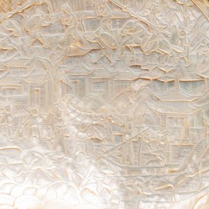 Five Chinese carved mother-of-pearl shells on wooden stands, Canton, 19th C. — 照片 5