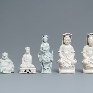 Five Chinese Dehua blanc de Chine figures, 19/20th C. — 照片 2