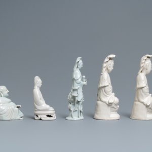 Five Chinese Dehua blanc de Chine figures, 19/20th C. — 照片 3