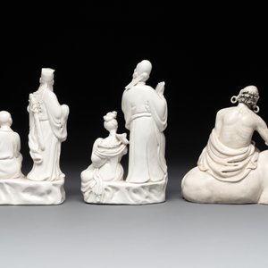Five Chinese Dehua blanc de Chine groups, Dehua 德化 mark, 20th C. — 照片 3