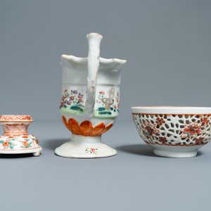 Five Chinese famille rose and iron-red wares, Kangxi/Qianlong — photo 5