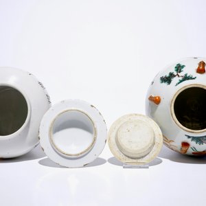 Five Chinese famille rose and verte vases, 19/20th C. — photo 12