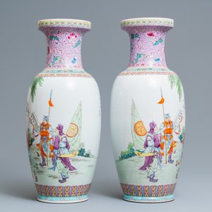 Five Chinese famille rose and verte vases, Republic — photo 9