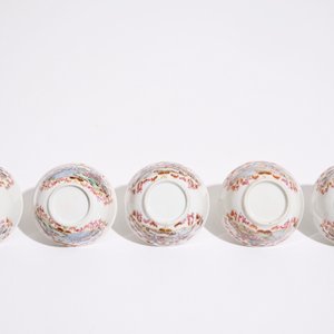 Five Chinese famille rose cups decorated in Meissen-style, Qianlong — 照片 6