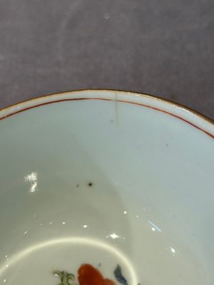 Five Chinese famille rose 'Madame de Pompadour' cups and two saucers, Qianlong, ca. 1745 — 照片 42