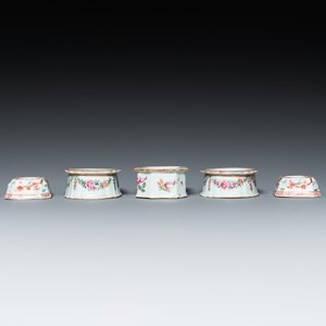 Five Chinese famille rose salts, Qianlong — photo 3