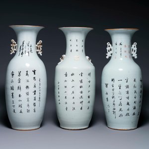 Five Chinese famille rose vases with figural design, 19/20th C. — foto 3