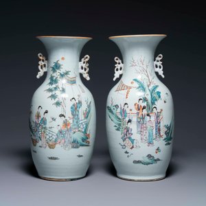 Five Chinese famille rose vases with figural design, 19/20th C. — foto 6