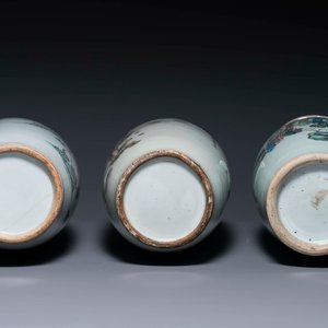 Five Chinese famille rose vases with figural design, 19/20th C. — photo 5