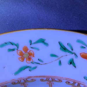 Five Chinese famille verte and doucai plates, Kangxi — 照片 7