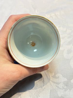 Five Chinese famille verte cups and saucers with floral design, 19th C. — photo 36