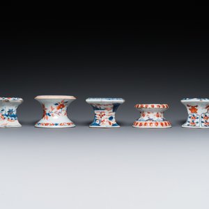 Five Chinese Imari-style salts, Kangxi/Qianlong — 照片 3