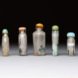 Five Chinese inside-painted snuff bottles, signed Chen Runpu 陈润璞 and Sun Xuecun 孙雪村, 20th C. — photo 5