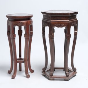 Five Chinese marble-topped hongmu stands, 20th C. — photo 12