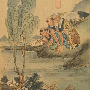 Five Chinese paintings on textile, 19/20th C. — 照片 3